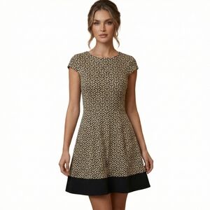 Alex Marie Geometric Black and White Mini Dress